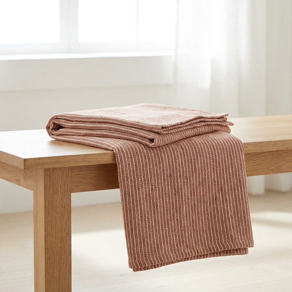 Terracotta Stripe Throw